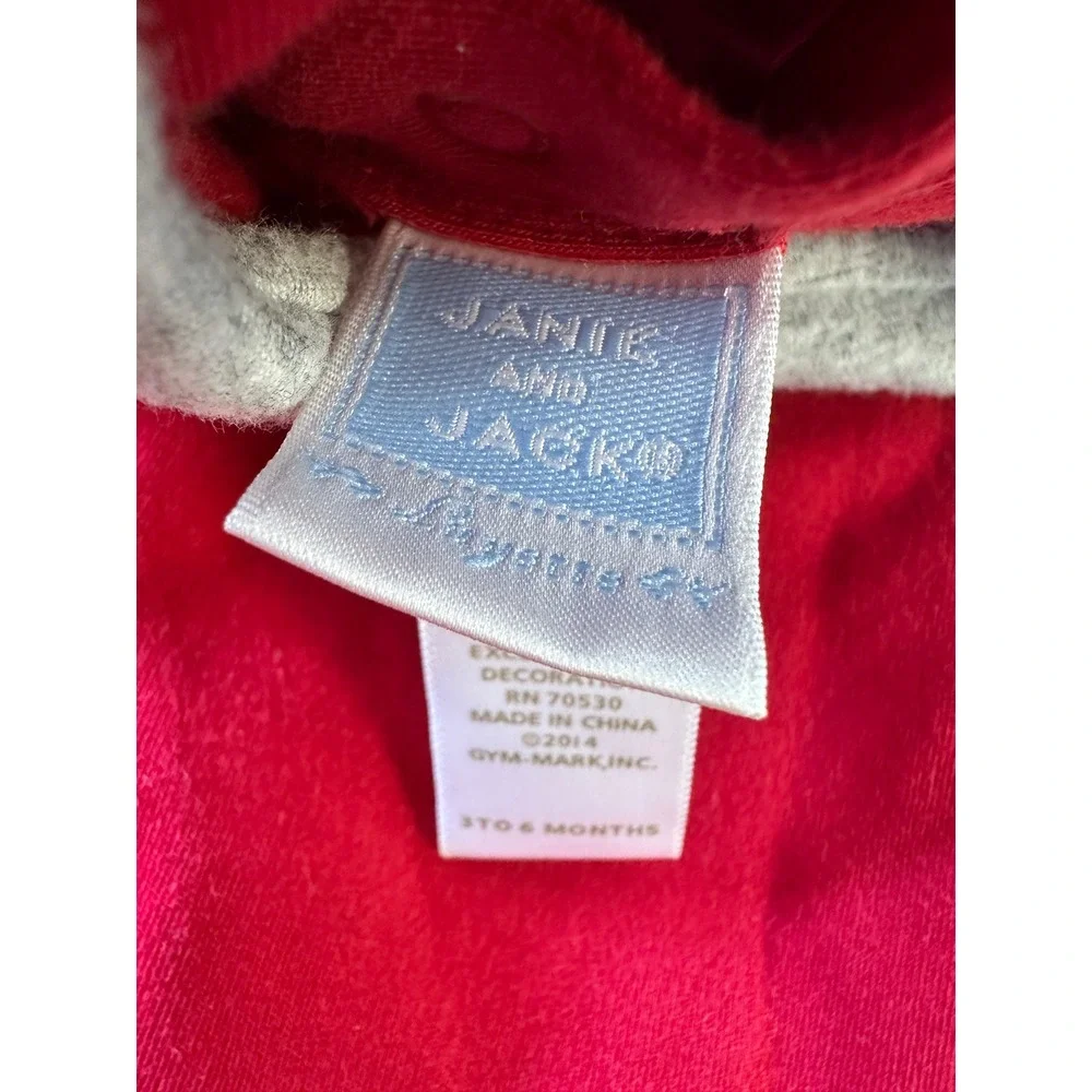 Janie and Jack Red‎ Embroidered Toy Romper One Piece 3-6 Months Car Horse Train